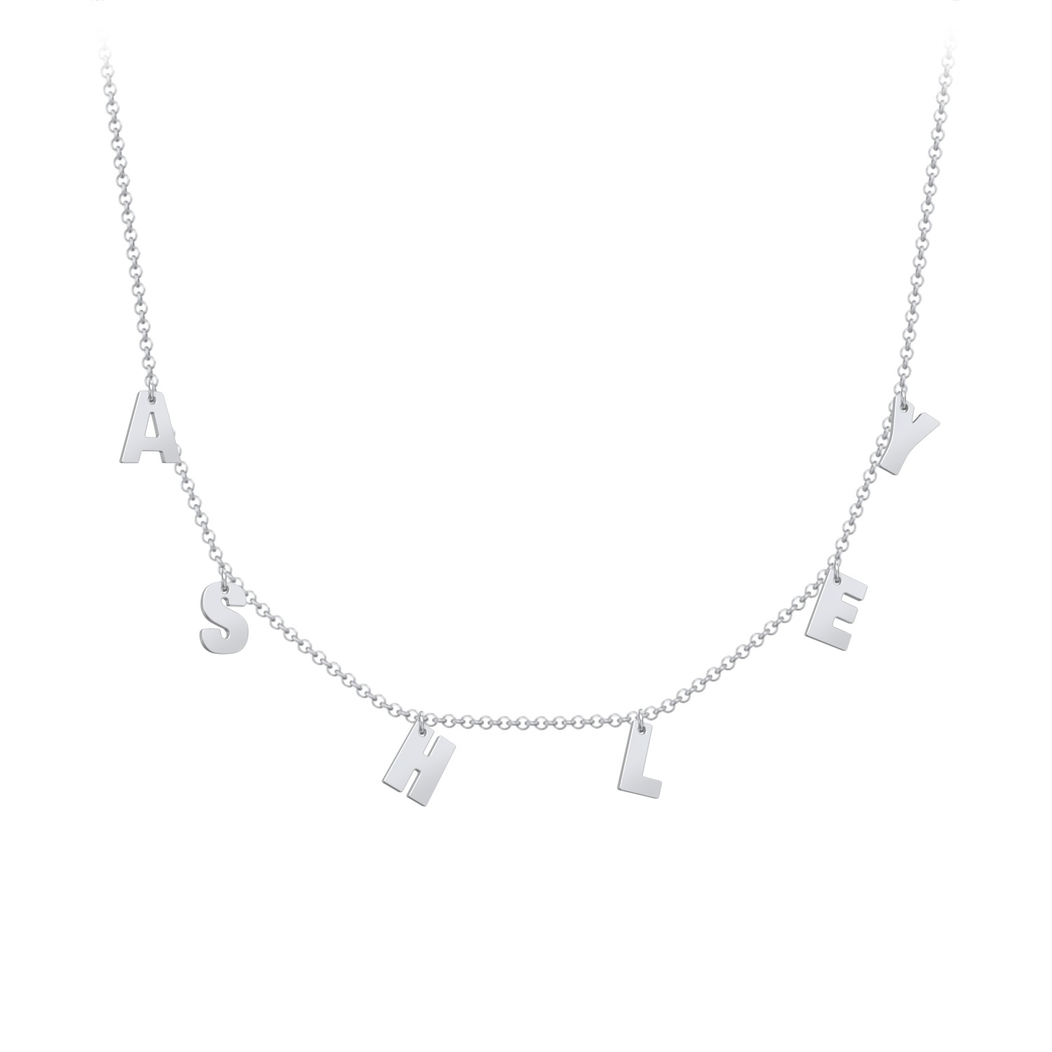 Initial Necklace with 6 Letters - Modern