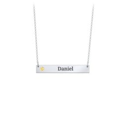 Engravable Birthstone Bar Necklace