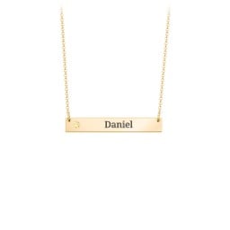 Engravable Birthstone Bar Necklace