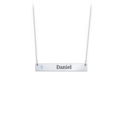 Engravable Birthstone Bar Necklace