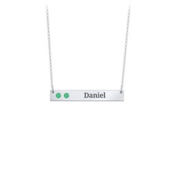 2 Engravable Birthstone Bar Necklace