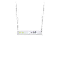 2 Engravable Birthstone Bar Necklace