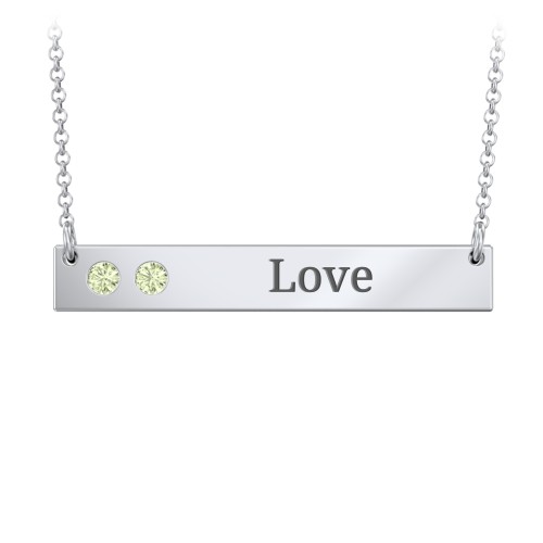 2 Engravable Birthstone Bar Necklace