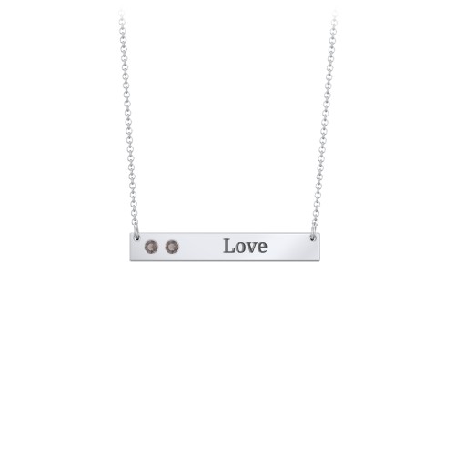 2 Engravable Birthstone Bar Necklace