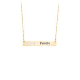 3 Engravable Birthstone Bar Necklace