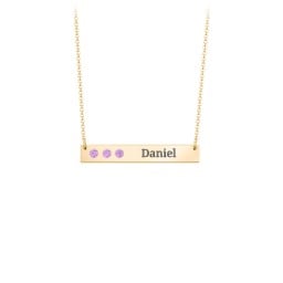 3 Engravable Birthstone Bar Necklace