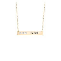 3 Engravable Birthstone Bar Necklace