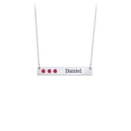 3 Engravable Birthstone Bar Necklace