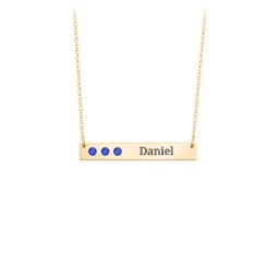 3 Engravable Birthstone Bar Necklace