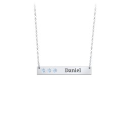3 Engravable Birthstone Bar Necklace
