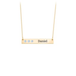 3 Engravable Birthstone Bar Necklace