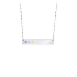 3 Engravable Birthstone Bar Necklace
