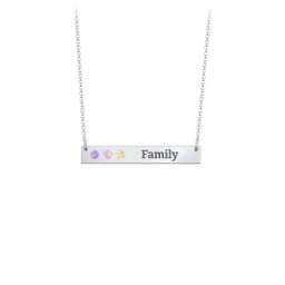 3 Engravable Birthstone Bar Necklace