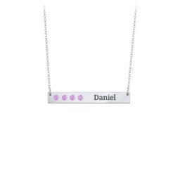 4 Engravable Birthstone Bar Necklace