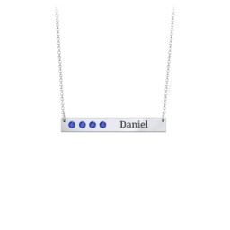 4 Engravable Birthstone Bar Necklace