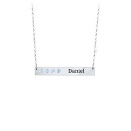 4 Engravable Birthstone Bar Necklace