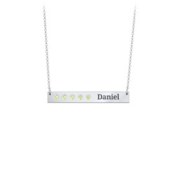 5 Engravable Birthstone Bar Necklace