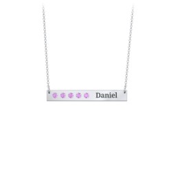 5 Engravable Birthstone Bar Necklace
