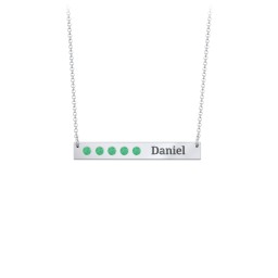 5 Engravable Birthstone Bar Necklace
