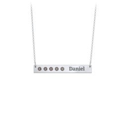 5 Engravable Birthstone Bar Necklace
