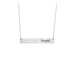5 Engravable Birthstone Bar Necklace