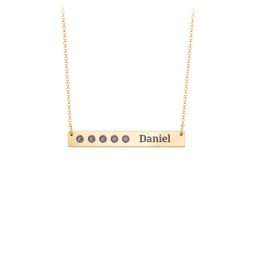 5 Engravable Birthstone Bar Necklace in 18K Gold Plated Silver with Smokey Quartz