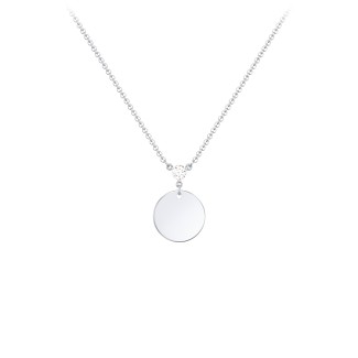 Engravable Disc Necklace with Birthstone
