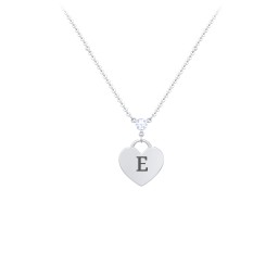 Engravable Heart Necklace with Birthstone