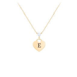 Engravable Heart Necklace with Birthstone