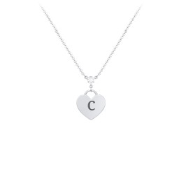 Engravable Heart Necklace with Birthstone in 925 Sterling Silver with Diamond