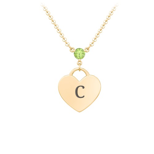 Engravable Heart Necklace with Birthstone