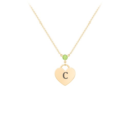 Engravable Heart Necklace with Birthstone