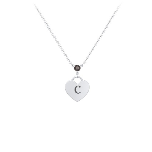 Engravable Heart Necklace with Birthstone
