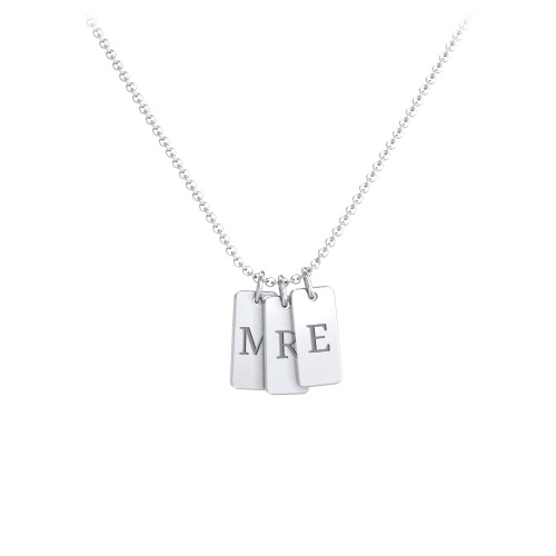 Small Initial 3 Tag Necklace