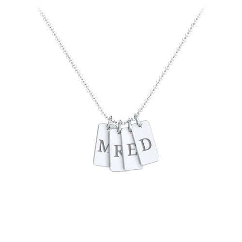 Small Initial 4 Tag Necklace