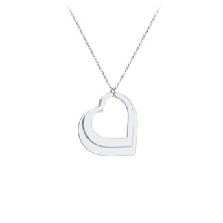 Engravable Double Heart Cutout Necklace