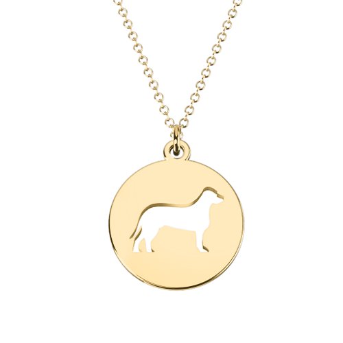 Puppy Love Boxer Cutout Disc Necklace – 18K Gold Plated Silver