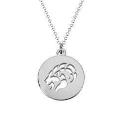 Capricorn Zodiac Sign Cutout Disc Necklace – Sterling Silver