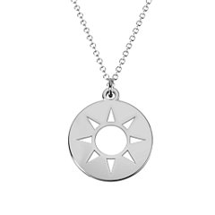 Sun Cutout Disc Necklace – 10K Yellow Gold