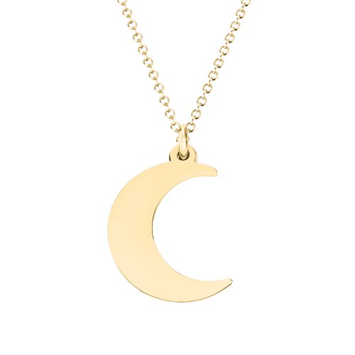 Crescent Moon Necklace – 10K Yellow Gold