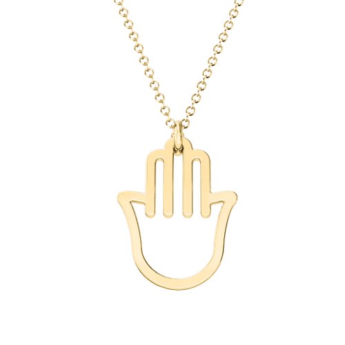 Hamsa Cutout Necklace – 10K Yellow Gold