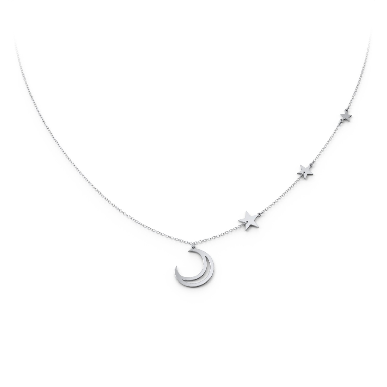 Moon and Stars Charmed Necklace