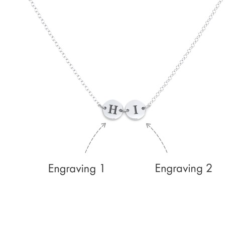 Engravable Initial 2 Disc Pendant