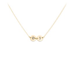 Engravable Initial 2 Disc Pendant in 18K Gold Plated Silver