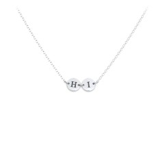 Engravable Initial 2 Disc Pendant – 10K Yellow Gold