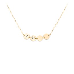 Engravable Initial 4 Disc Pendant in 18K Gold Plated Silver