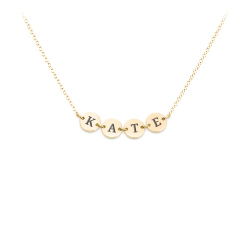 Engravable Initial 4 Disc Pendant – 18K Gold Plated Silver