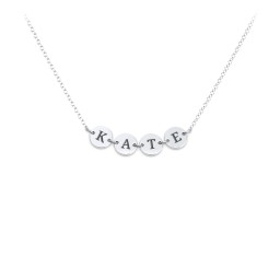 Engravable Initial 4 Disc Pendant in 925 Sterling Silver