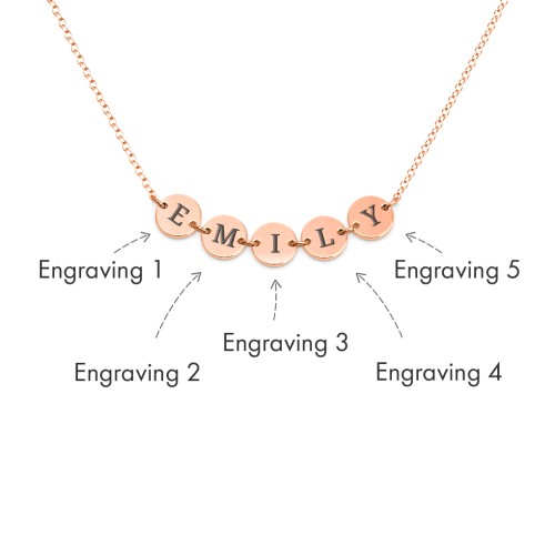 Engravable Initial 5 Disc Pendant