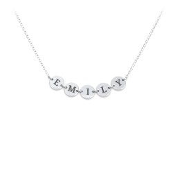 Engravable Initial 5 Disc Pendant in 925 Sterling Silver